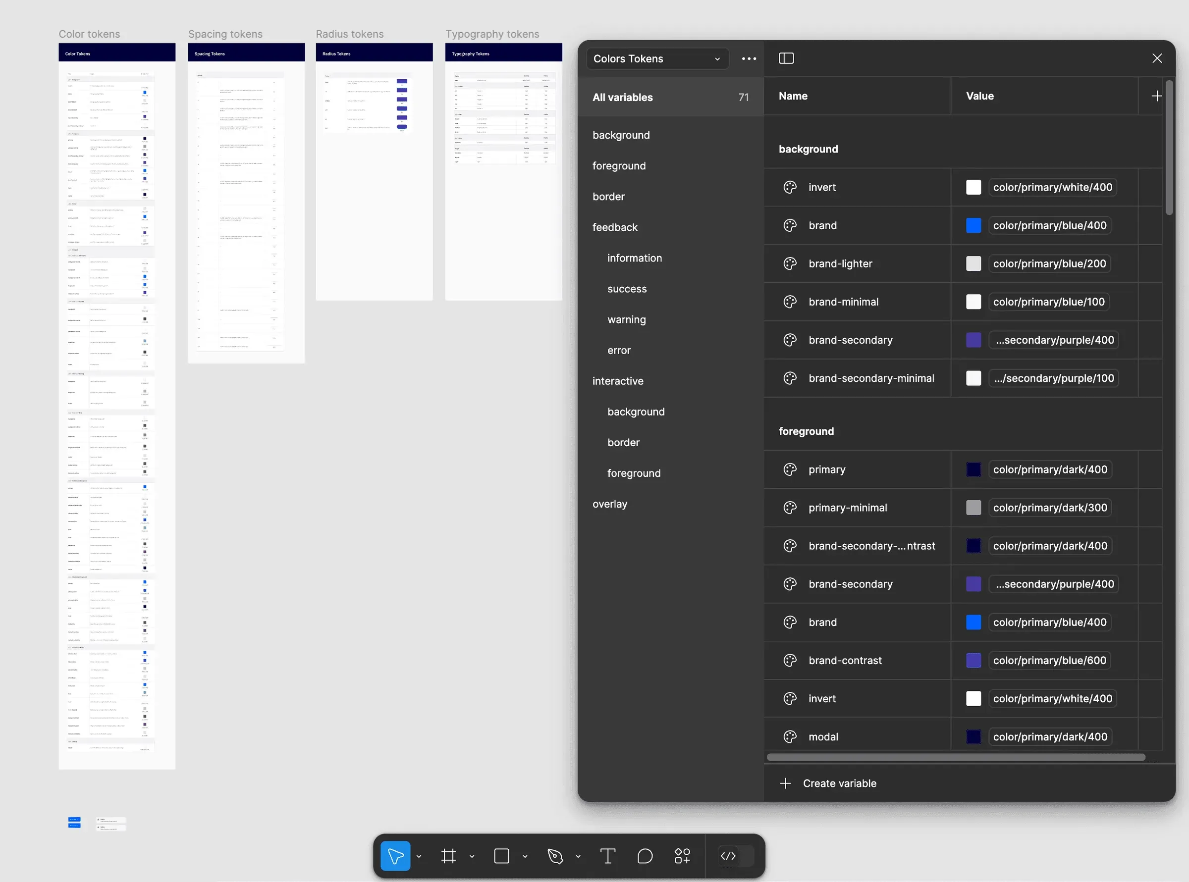 Colour variables in Figma