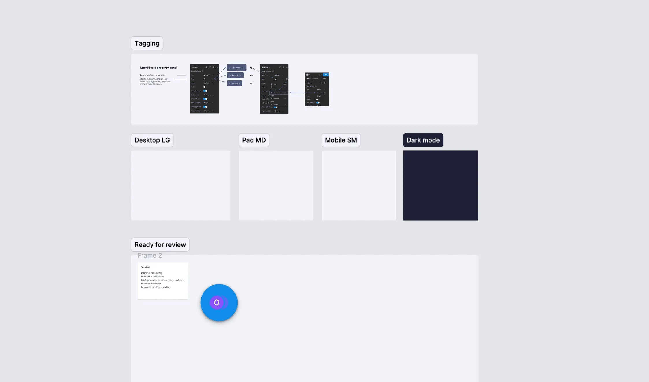 Component hand-off notes in Figma