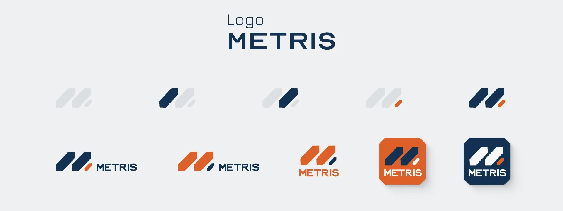 The logo in its variants: the mark alone, with the wordmark, in orange, and as an app icon