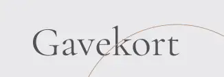 Nína brand type sample: the word Gavekort in a light serif with a fine curved line