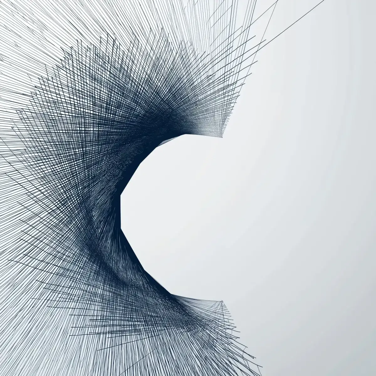An arc of fine lines