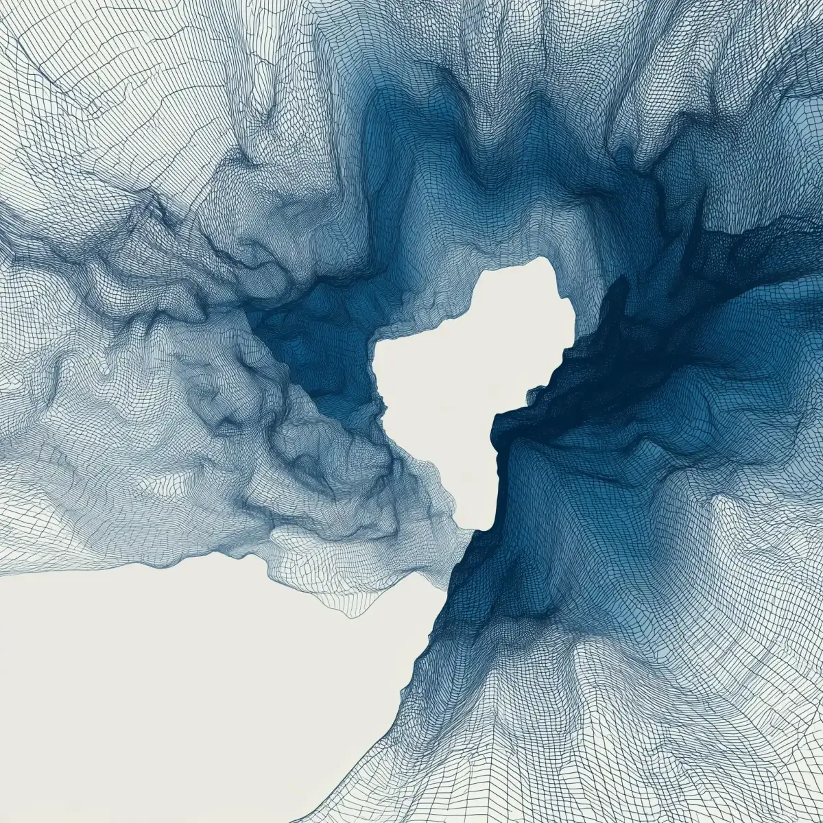 A fold of terrain with an opening